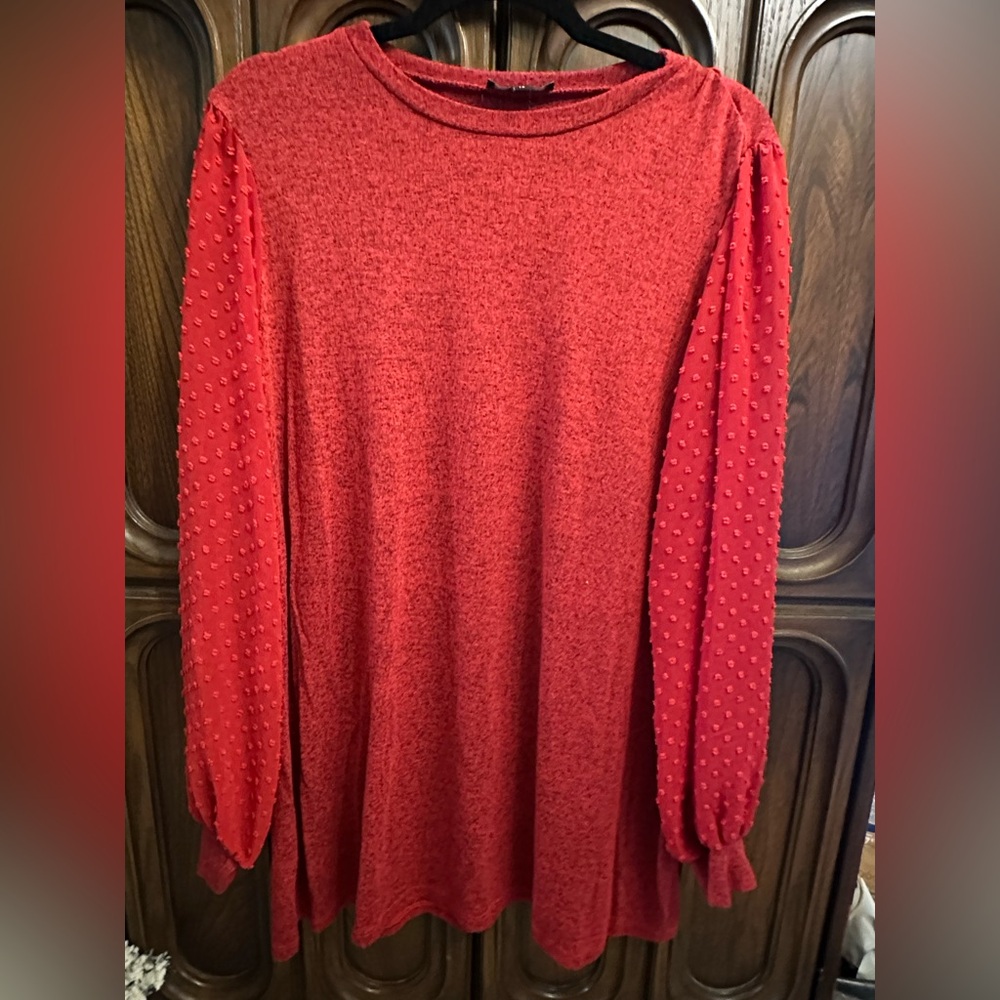 Chic Red Women's Tunic Top
